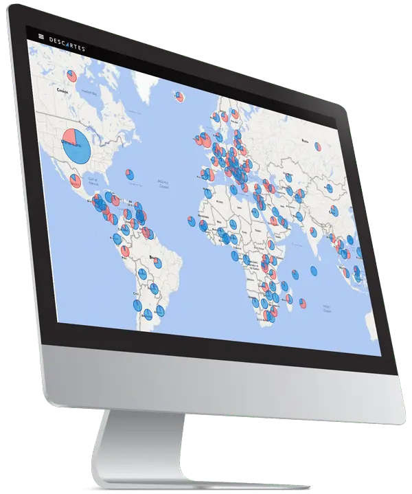 global trade data heat map